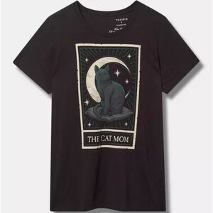 TORRID TAROT THE CAT MOM BLACK SHORT SLEEVED SHIRT SIZE 3 NWT